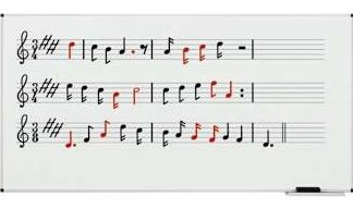 Sada magnetických nôt k bielej tabuli