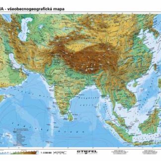 Južná Ázia - všeobecnogeografická mapa 160x120cm