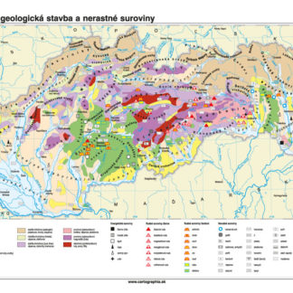Slovensko - geologická stavba a nerastné suroviny - 120x160cm